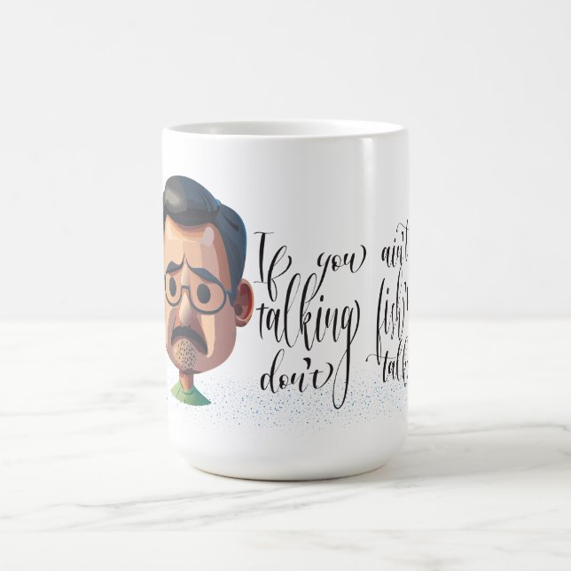 Grumpy Old Man spricht über Fischen Kaffeetasse (Mittel)