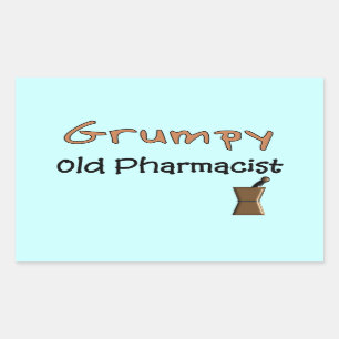 Grumpy Old Pharmacist T - Shirt und Geschenke Rechteckiger Aufkleber