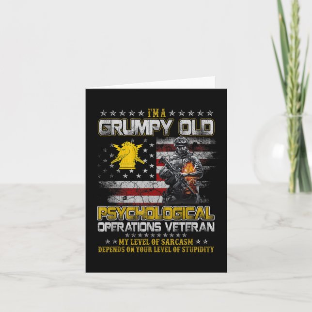Grumpy Old Psychological Operations Veteran Vater Karte (Vorderseite)
