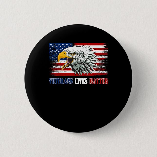 Grumpy Old Veteran American Eagle Flag Veterans Li Button (Vorderseite)