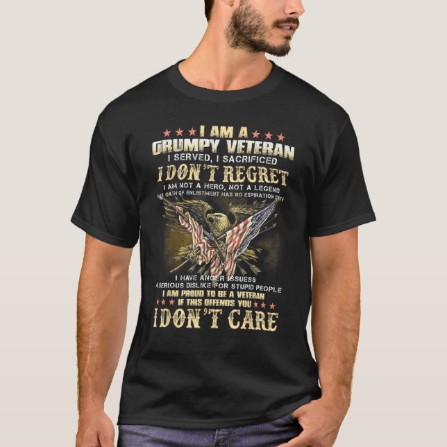 Grumpy Old Veteran Veteran Day T-Shirt (Vorderseite)