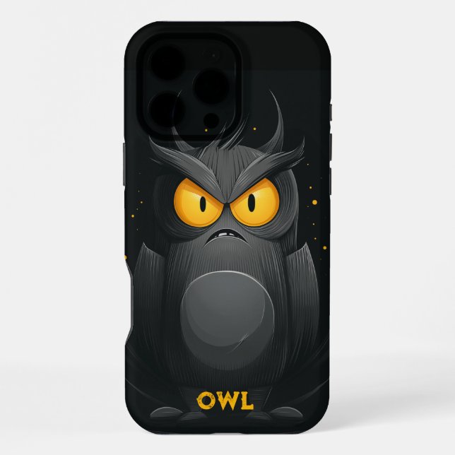 Grumpy Owl Personalisiert iPhone 16 Pro Max Hülle (Rückseite)
