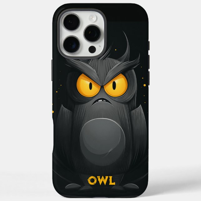 Grumpy Owl Personalisiert iPhone 16 Pro Max Hülle (Rückseite)