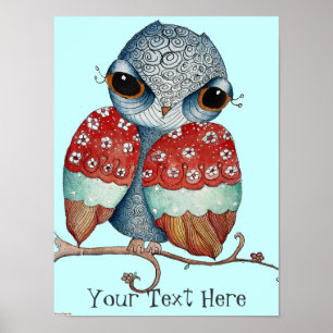 Grumpy Owl Poster für Kinder