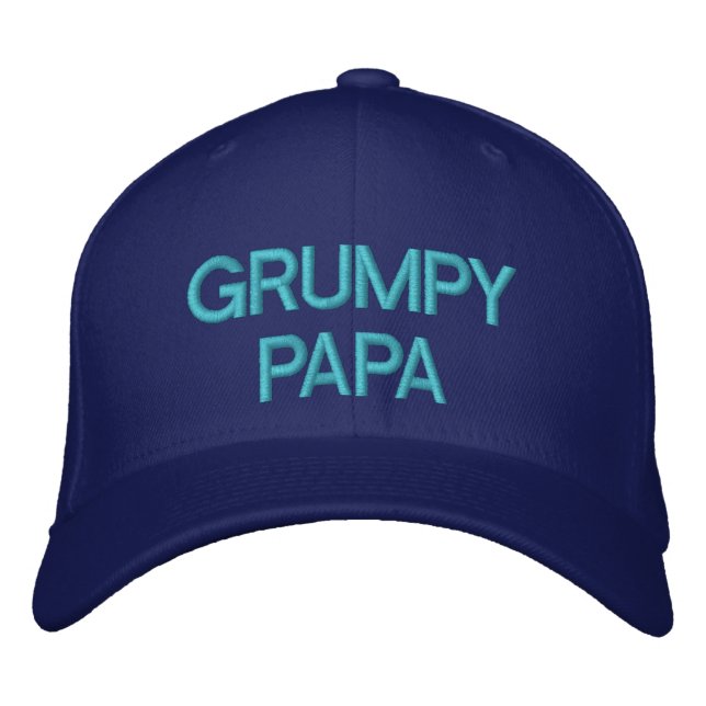 GRUMPY PAPA - Maßgeschneiderte Cap von eZaZaleMan Bestickte Kappe (Vorderseite)