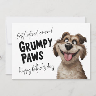 Grumpy Paws Funny Dog Vatertag Card Mitteilungskarte