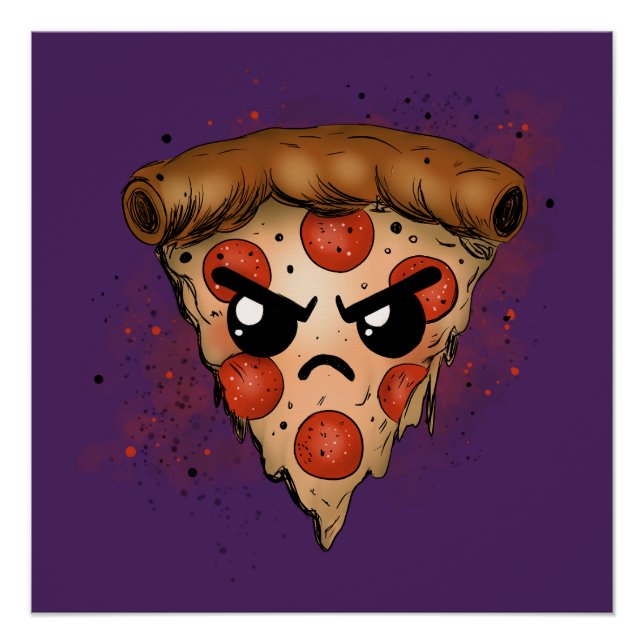 Grumpy Pizza Poster (Vorderseite)