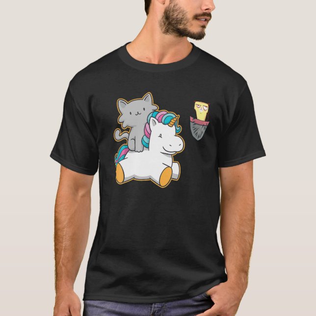 Grumpy Pocket Cat Unicorn Meowgical Kawaii Caticor T-Shirt (Vorderseite)