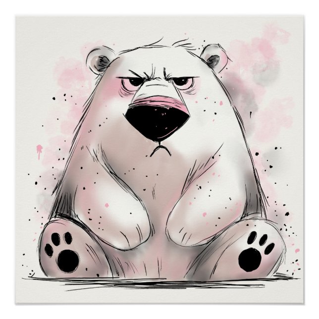 Grumpy Polar Bear Poster (Vorderseite)