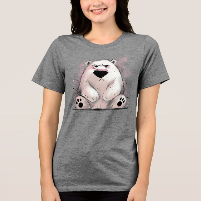 Grumpy Polar Bear Tri-Blend Shirt (Vorderseite)