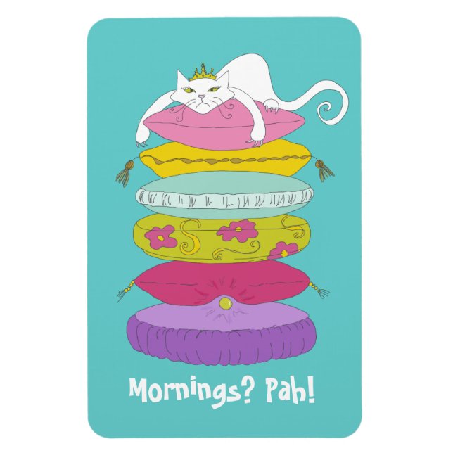 Grumpy Princess Cat and Peak Cartoon Kühlschrankma Magnet (Vertikal)