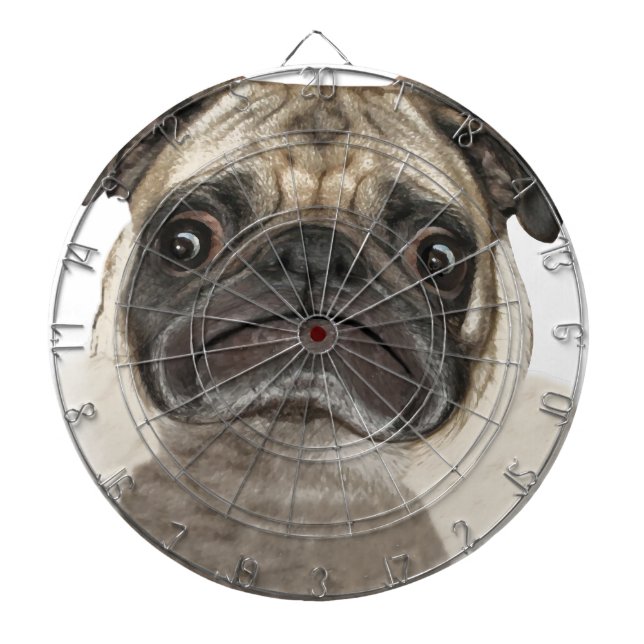 Grumpy Puggy Geschenke Dartscheibe (vorne)