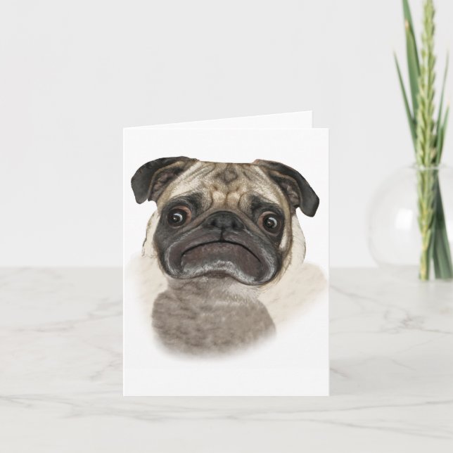 Grumpy Puggy Geschenke Karte (Vorderseite)