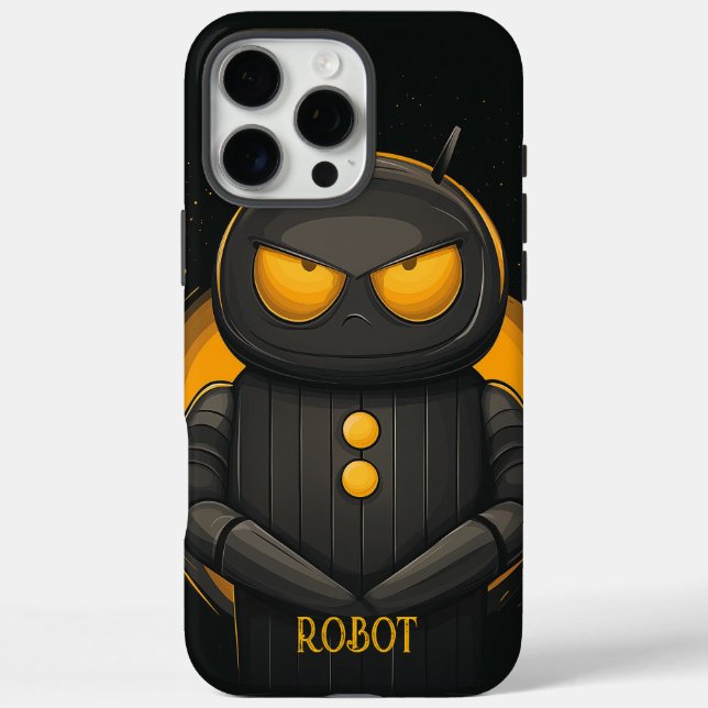 Grumpy Robot Personalisiert iPhone 16 Pro Max Hülle (Rückseite)