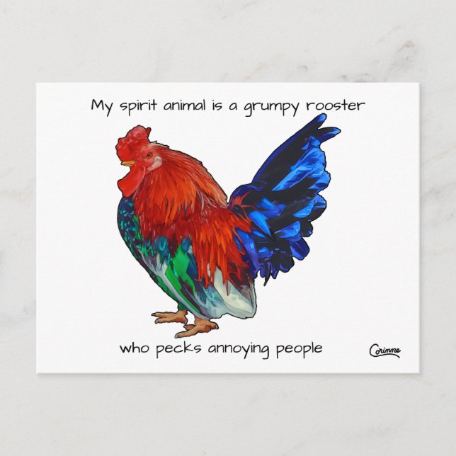 Grumpy Rooster - Postkarte (Vorderseite)