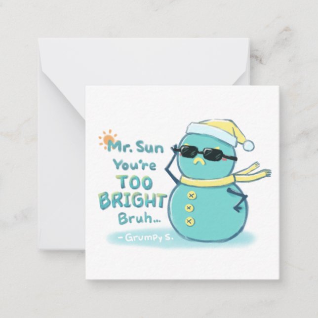 Grumpy S. Illustration: Mr. Sun Sie sind zu hell Mitteilungskarte (Vorderseite)