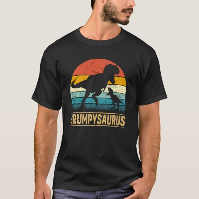Grumpy Saurus Rex Dinosaur Grumpysaurus Funny Fath T-Shirt (Vorderseite)