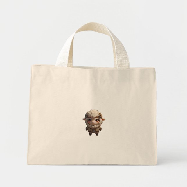 Grumpy Sheep Tote Bag - Fiercely Adorable Mini Stoffbeutel (Vorne)