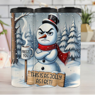 Grumpy Snowman so Jolly wie Thermosbecher