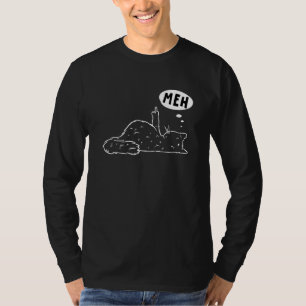 Grumpy Stubborn Cat Middle Finger Kitty Curse Meh T-Shirt