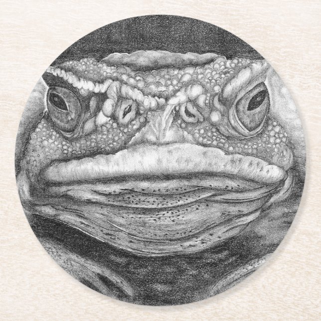 Grumpy Toad Runder Pappuntersetzer (Vorderseite)