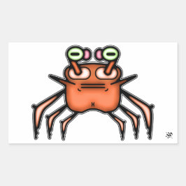 Grumpy ungerade crab v3 rechteckiger Aufkleber
