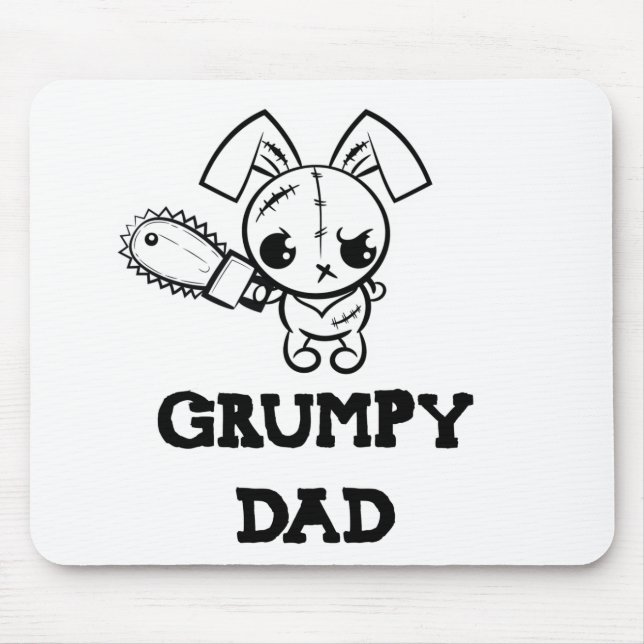 Grumpy Vater Grumpy Voodoo Bunny Vatersse Liebe Mousepad (Vorne)
