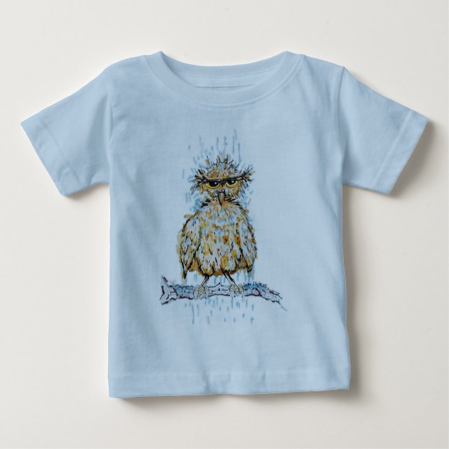 Grumpy Wet Owl Baby T-shirt (Vorderseite)