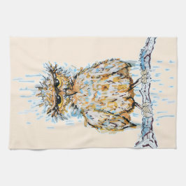 Grumpy Wet Owl Geschirrtuch