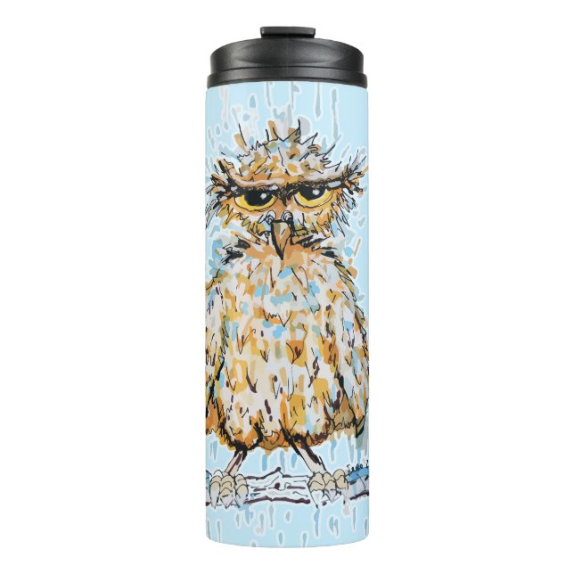 Grumpy Wet Owl Thermosbecher (Vorderseite)