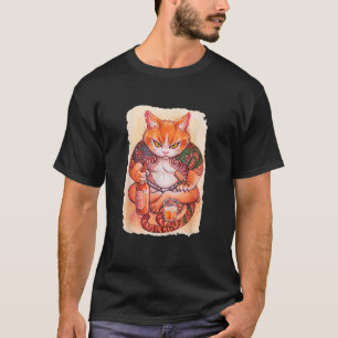 Grumpy Yakuza Katze Tattoo Stil Japan Geschenk Rag T-Shirt