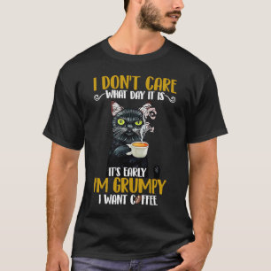 Grumy Cat Ich bin gruselig Woll Kaffee T-Shirt