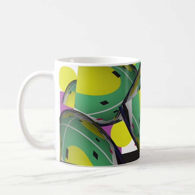 Grün Abstrakt 3 Kaffeetasse (Links)