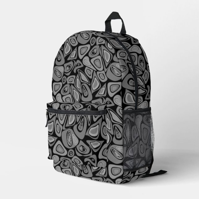 Grün, abstrakt, Retro Bedruckter Rucksack (Rückseitige Ecke Rechts)