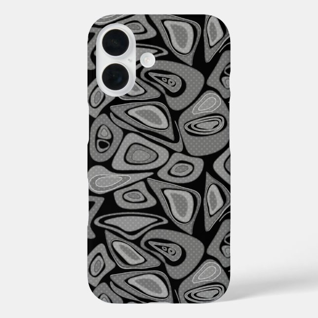 Grün, abstrakt, Retro iPhone 16 Hülle (Rückseite)