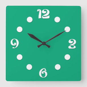 Grün, abstrakt, Retro Quadratische Wanduhr
