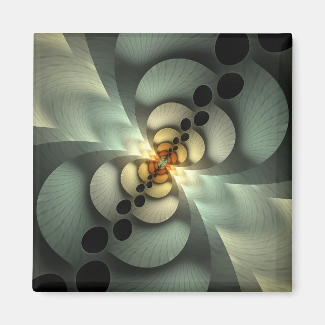 Grün abstraktes Design erschüttern Magnet (Vorne)