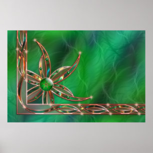 Grün als Grasprint Poster