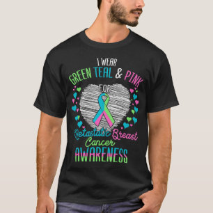 Grün Aquamarin rosa tragen für metastasierenden Br T-Shirt
