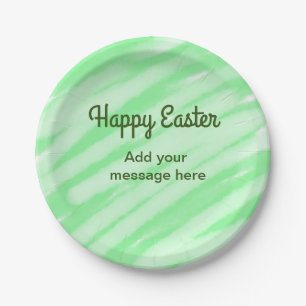 Grün Aquarell froh Ostern Meldeschild einfügen Pappteller