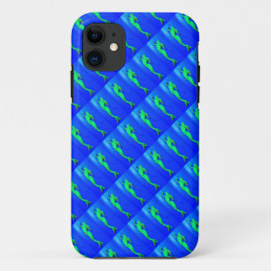 Grün auf blauem Meerschweinchen iPhone 11 Hülle