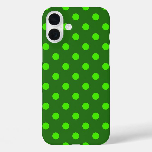 Grün auf dunkelgrünem Punkte-Musterdesign  iPhone 16 Plus Hülle (Rückseite)