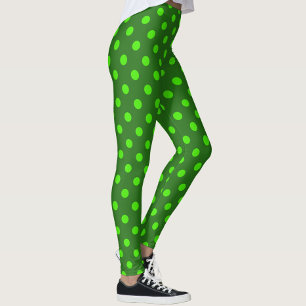 Grün auf dunkelgrünem Tupfenmuster-Design Leggings