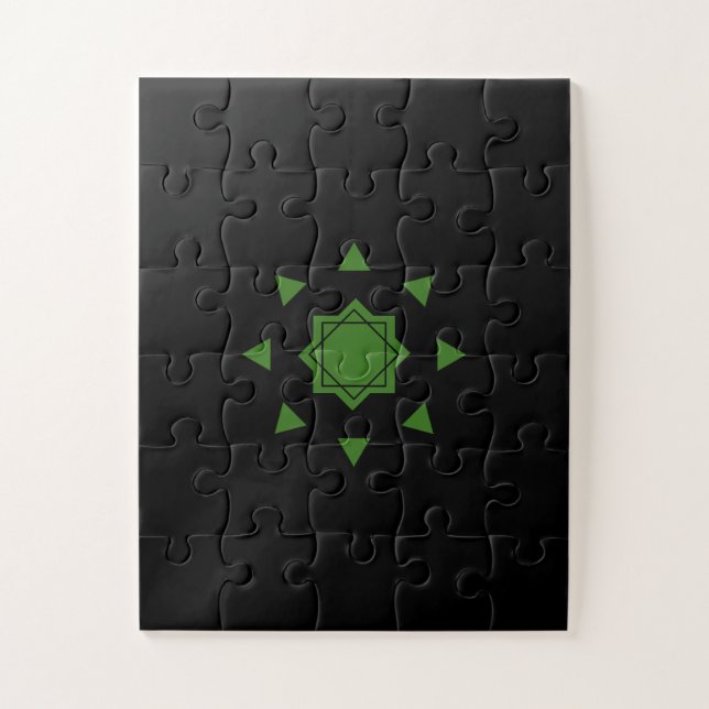Grün auf schwarzem Marokkanmosaik geometrische Pen (Vertikal)