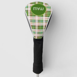 Grün Beige Tartan Karo Maßgeschneiderte Golfschläg Golf Headcover