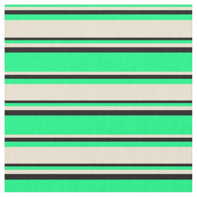Grün, Beige und Schwarz Stoff (Nahaufnahme)