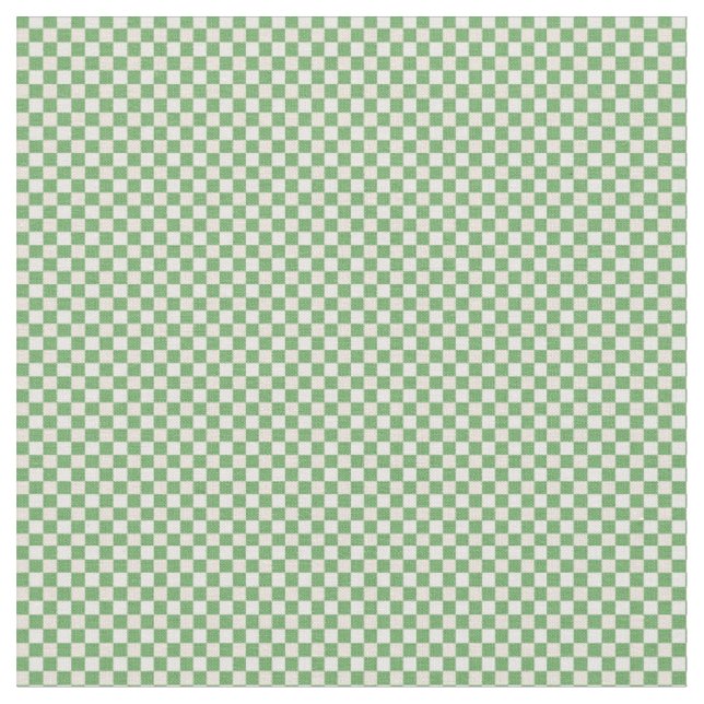Grün, Beige und Weiß Kariertes Muster Stoff (Nahaufnahme)