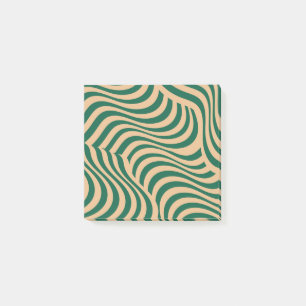 Grün Beige Zebra Wellige Streifen Moderne Frühling Post-it Klebezettel