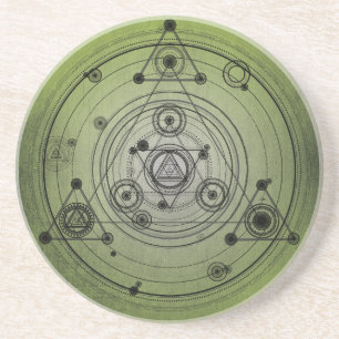 Grün beunruhigte heiligen Geometrieentwurf Getränkeuntersetzer