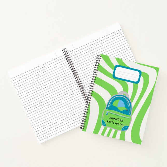 Grün "Bismillah Lasse's Learn!" Notizbuch (Innenseite)